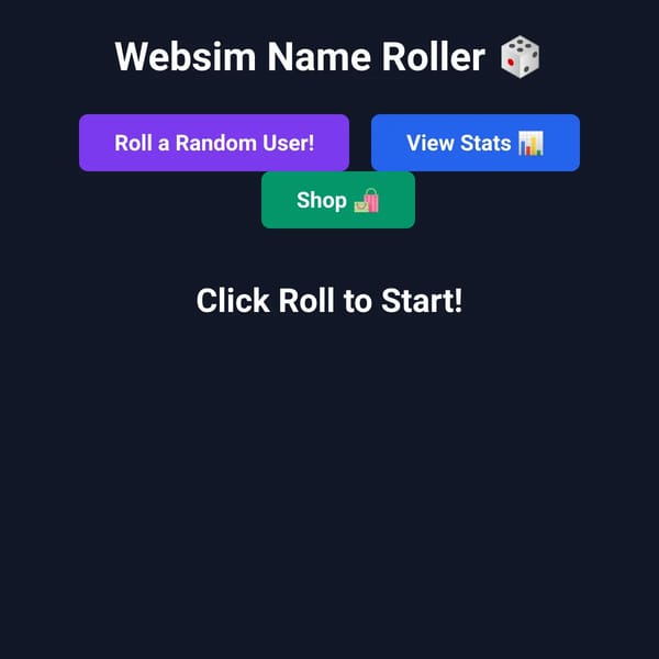 Websim User Rng
