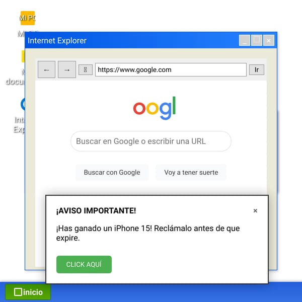 Desktop Interface Simulation not ads by virus