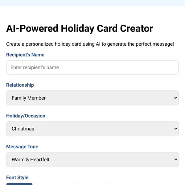 AI Powered Holiday Card Creator