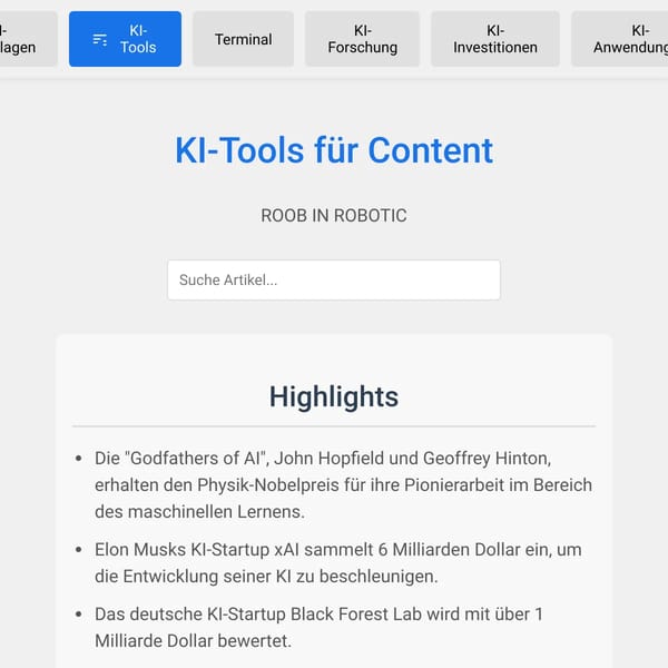 ROBB IN ROBOTIC - AI News auf Deutsch