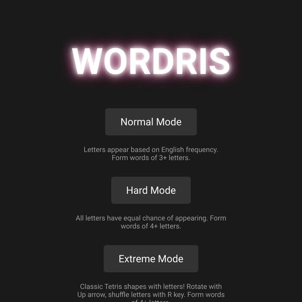 Wordris - Word Tetris Game