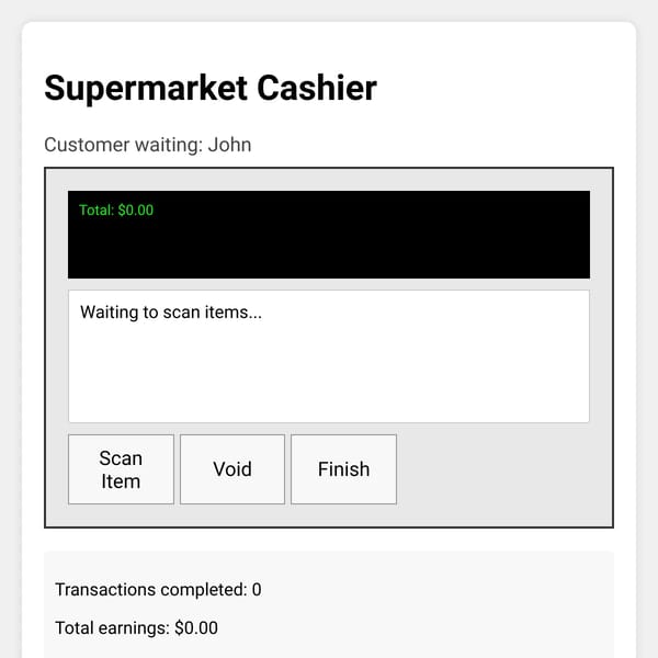 Supermarket Cashier Simulator