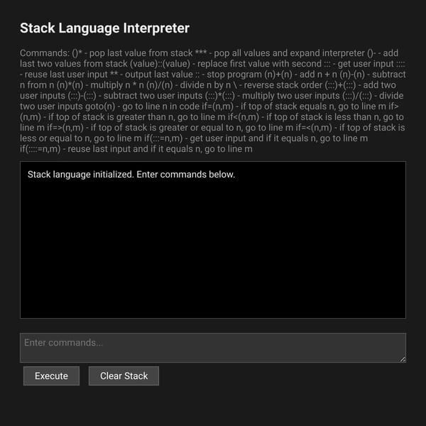 Simple Stack Language