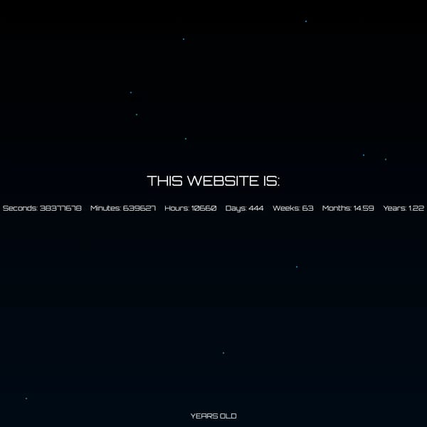 This website is: Years Old