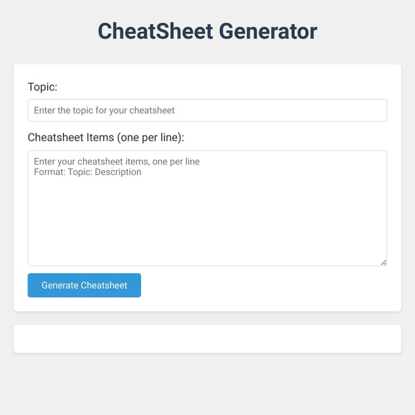 CheatSheet Generator