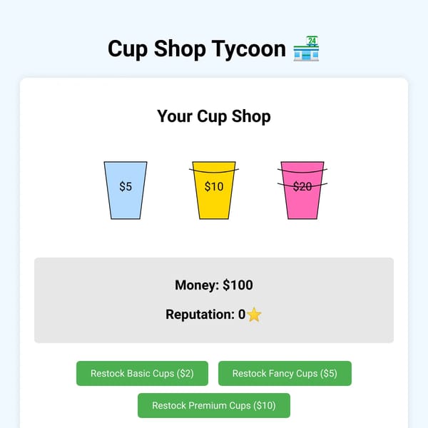 Cup Shop Tycoon