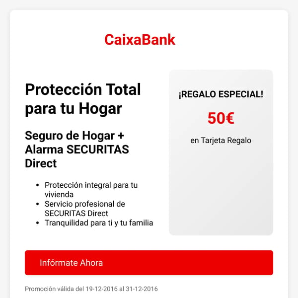 CaixaBank - Seguro Hogar + Alarma Securitas Direct