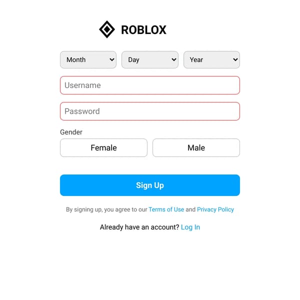 Sign Up - Roblox
