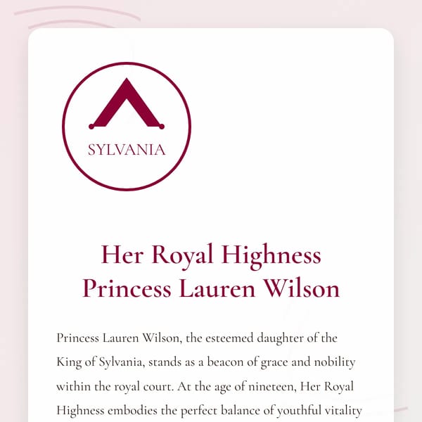Princess Lauren Wilson of Sylvania