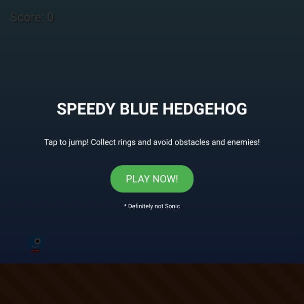 Speedy Blue Hedgehog Game