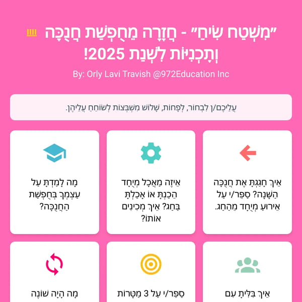 חנוכה 2025 - בואו נדבר! orly@972EduSpace