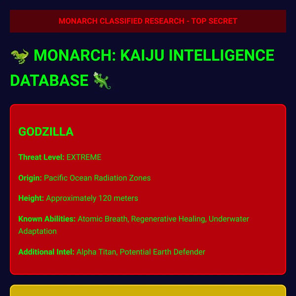MONARCH SECRET INFORMATION