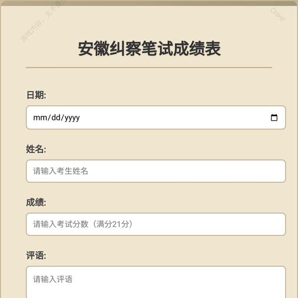 安徽纠察笔试成绩表