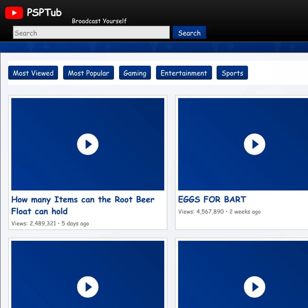 PSPTube - Broadcast Yourself