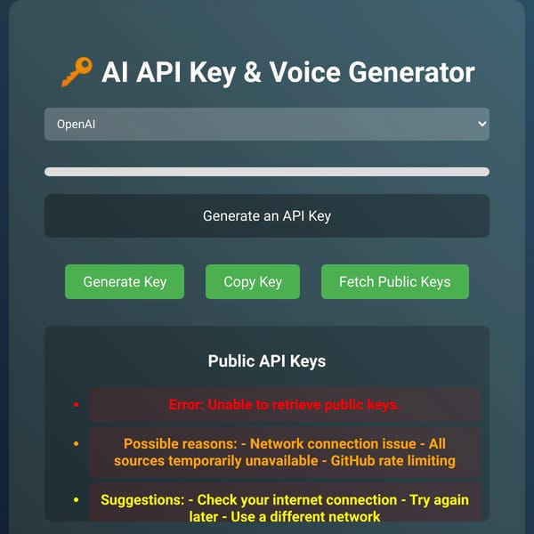 AI API Key Generator