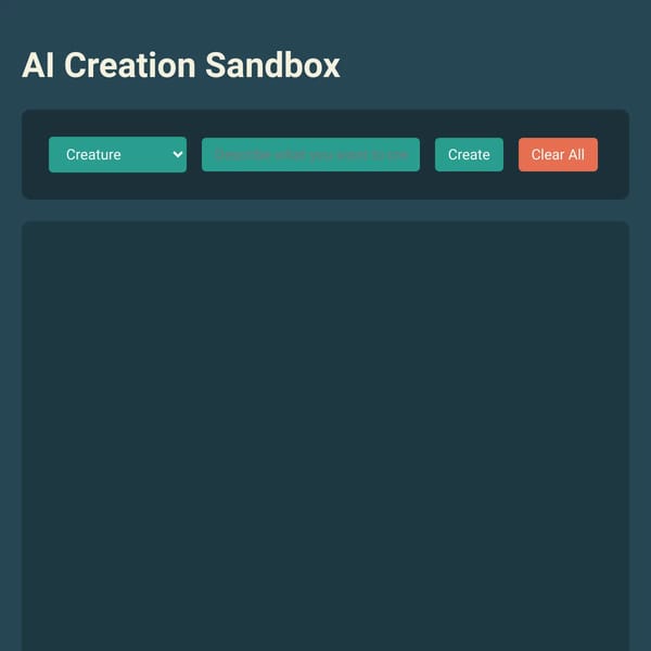 AI Creation Sandbox
