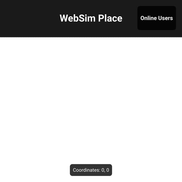 WebSim Place - Collaborative Pixel Art