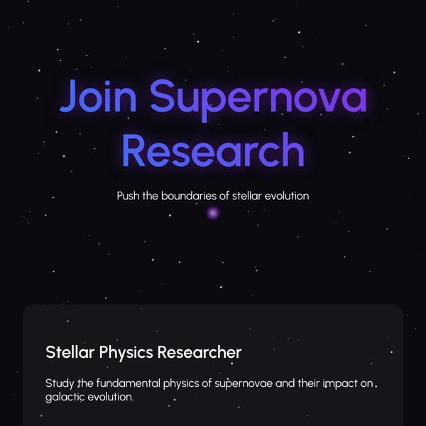 Supernova Research - Join Our Team