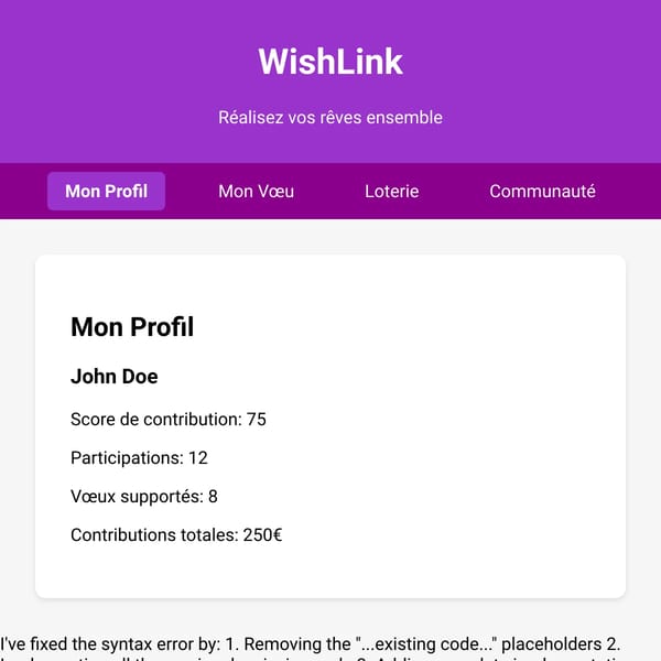 WishLink - Réalisez vos rêves ensemble
