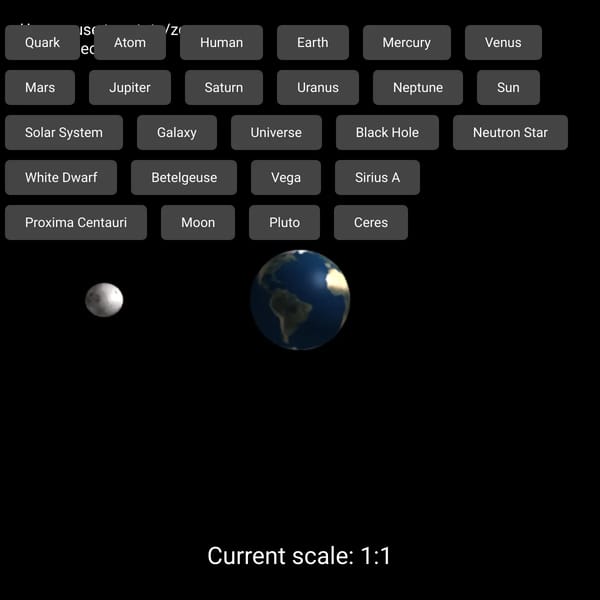 3D Size Comparison Universe Scale