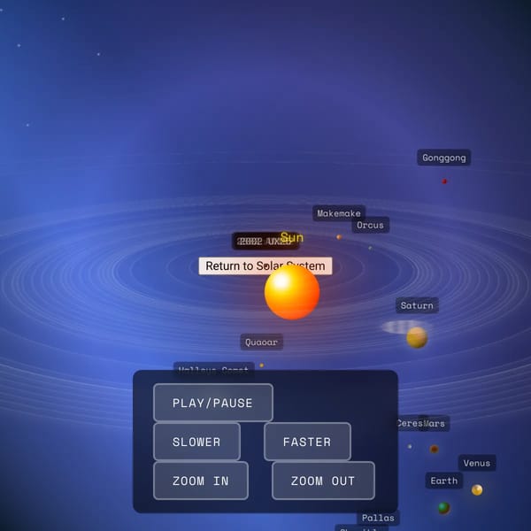 Interactive Solar System Simulator