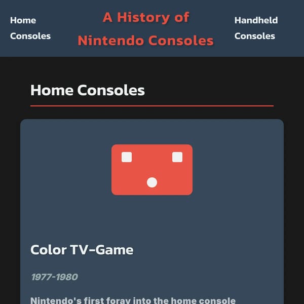 A History of Nintendo Consoles