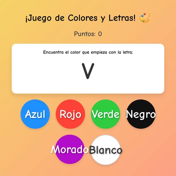 Juego de Colores y Letras