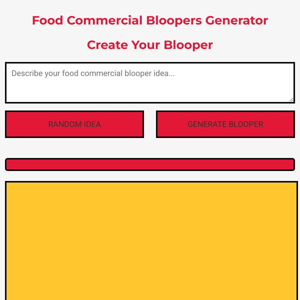 Food Commercial Bloopers Generator