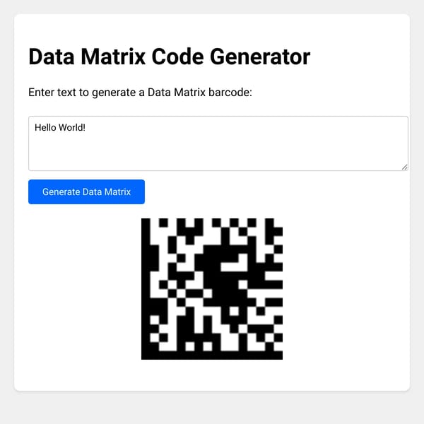 Data Matrix Code Generator