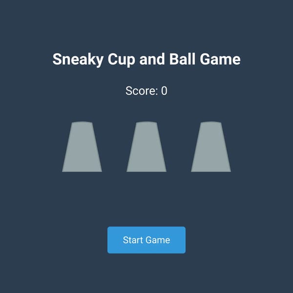 Sneaky cup and bal game