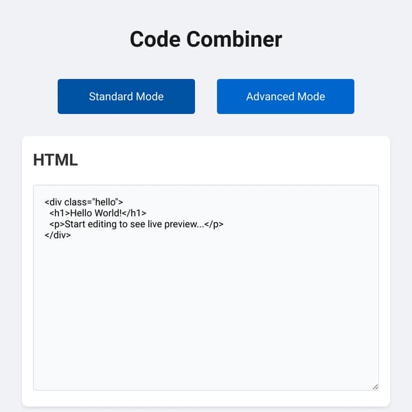 HTML + CSS Combiner