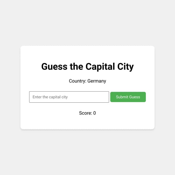 Guess the Capital City Game