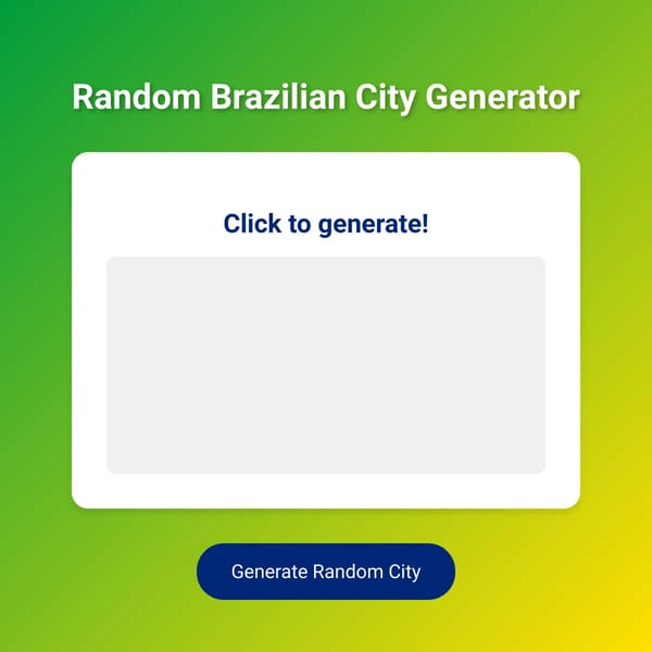 Random Brazilian City Generator