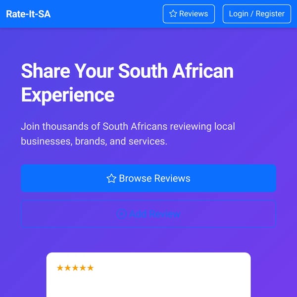 RateZA - South African Review Platform
