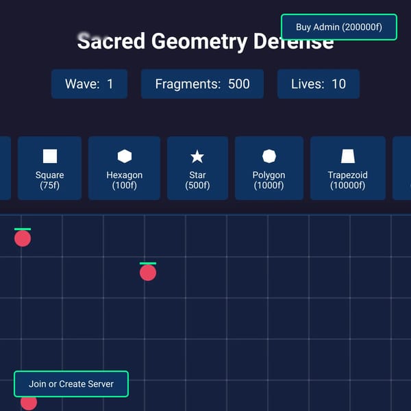 Sacred geometry tower defense