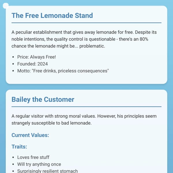Bailey getting lemonade to bailey?