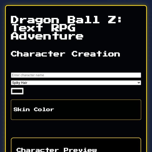 Dragon Ball Z: Text RPG
