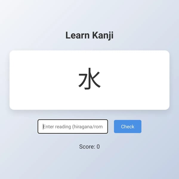 Kanji Learning Game