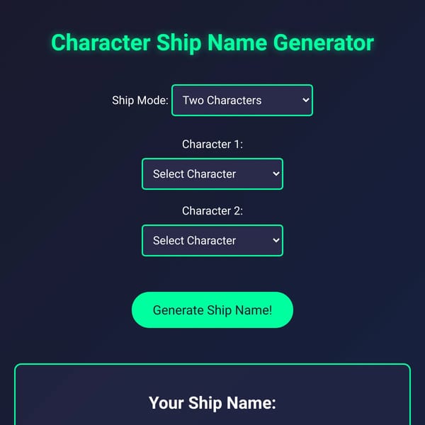 Dandy's World Ship Name Generator 1.0.4