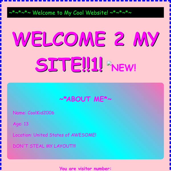 ~*~My Awesome Website~*~