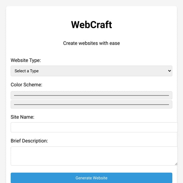 WebCraft - Website Generator