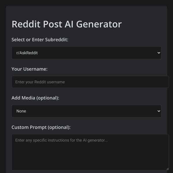 Reddit Post AI Generator (Remixed)