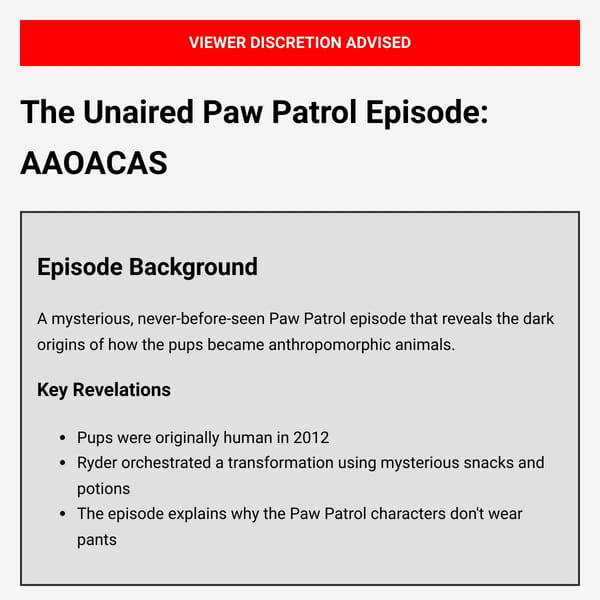 Paw Patrol - AAOACAS Documentary