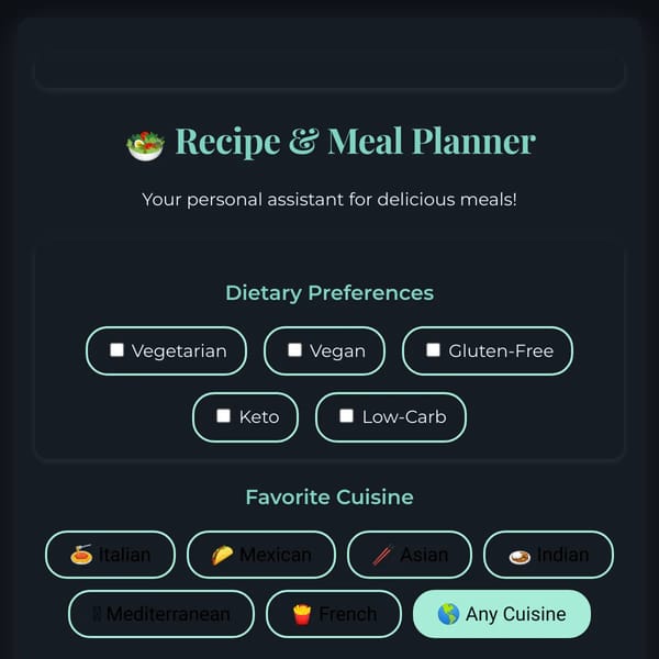 Recipe and Meal Planner