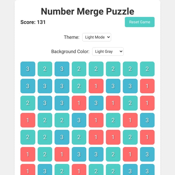  Number Merge Puzzle