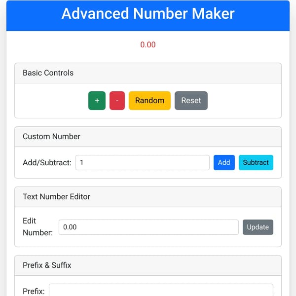 Number Maker