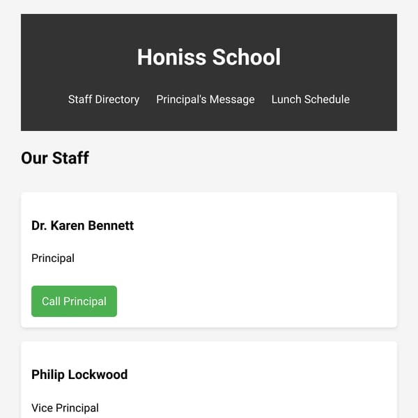 Honiss School Website
