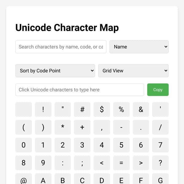 Unicode Character Map