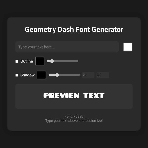 Geometry Dash Font Generator