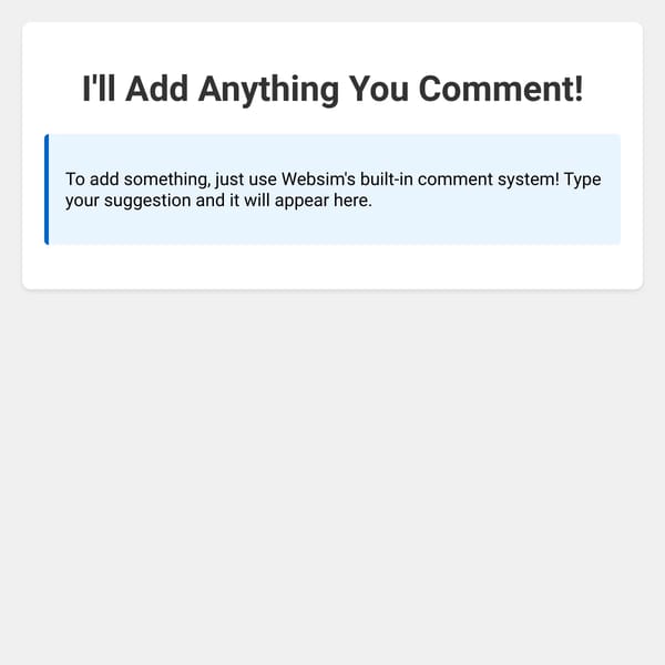 I'll add anything you comment